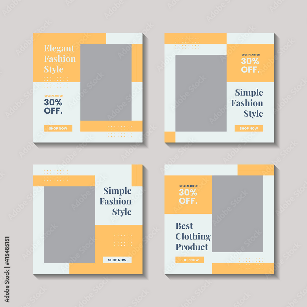 Obraz premium Minimalist fashion social media post template collection
