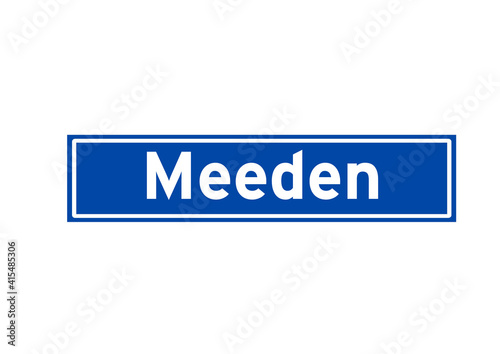 Meeden isolated Dutch place name sign. City sign from the Netherlands. photo