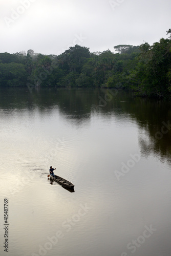 Canoeing on Lake Garzacocha, La Selva Amazon Ecolodge, Orellana, Ecuador photo