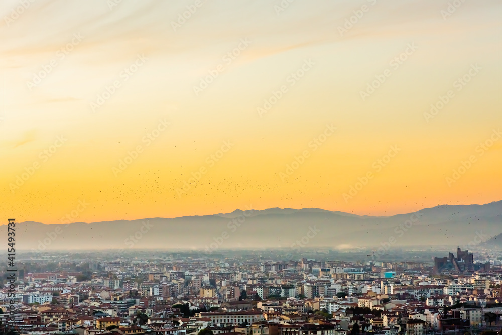 Scenic view of Florence during sunset.