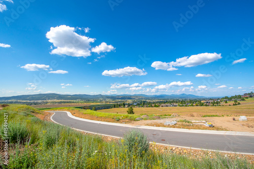 View of the Spokane Valley, Liberty Lake and the city of Spokane Washington from a new home development of vacant lots.
 photo