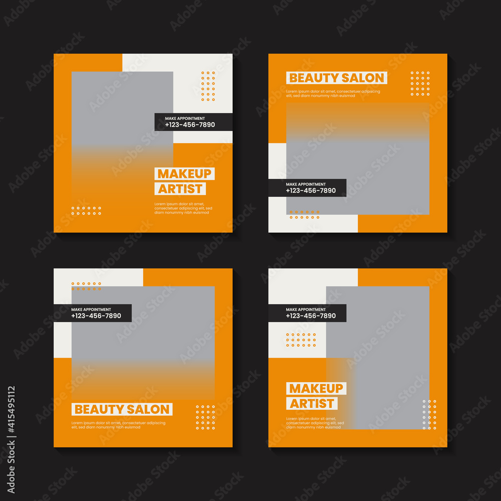 Beauty salon social media post bundle template Beauty salon social media post bundle template