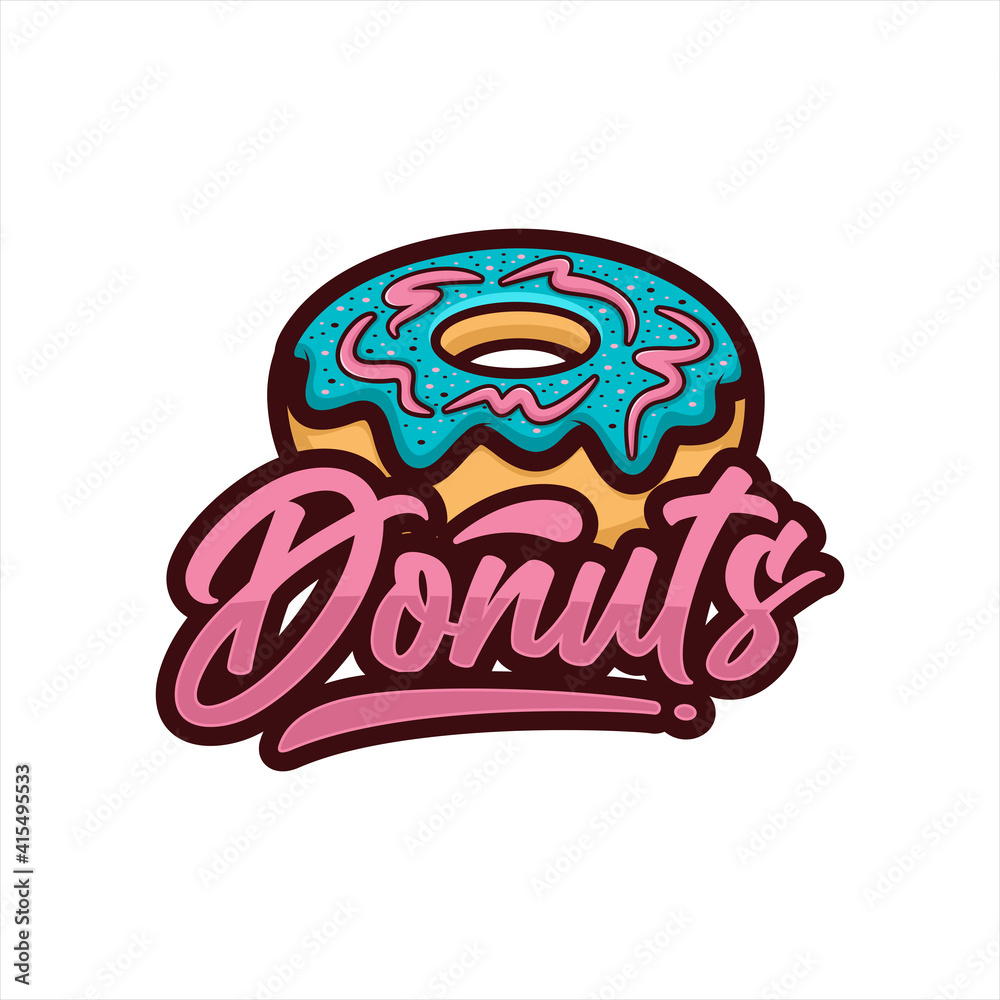 Donuts vector design premium logo Векторный объект Stock | Adobe Stock