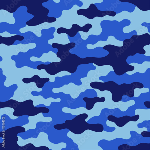 Camouflage texture seamless pattern. Abstract endless camo ornament in army military style. Template for fabric and fashion print. Vector background.