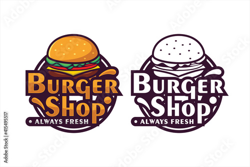 Burgershop alwaysh fresh design premium logo