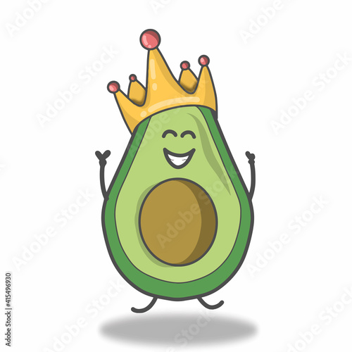 cute avocado character vector template design illustration