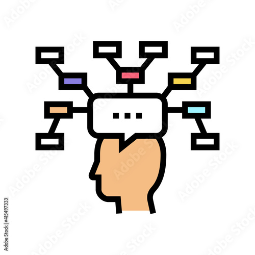 decision theory color icon vector. decision theory sign. isolated symbol illustration