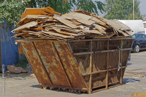 Recycling cardboard skip