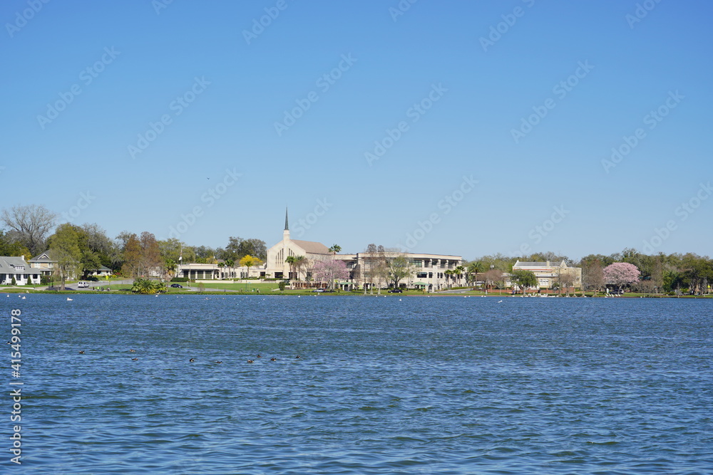 Lake Morton at city center of lakeland Florida	
