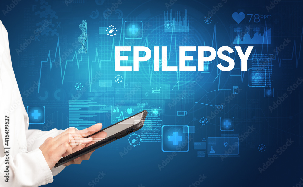 young doctor writing down notes with EPILEPSY inscription, healthcare concept young doctor writing down notes with EPILEPSY inscription, healthcare concept