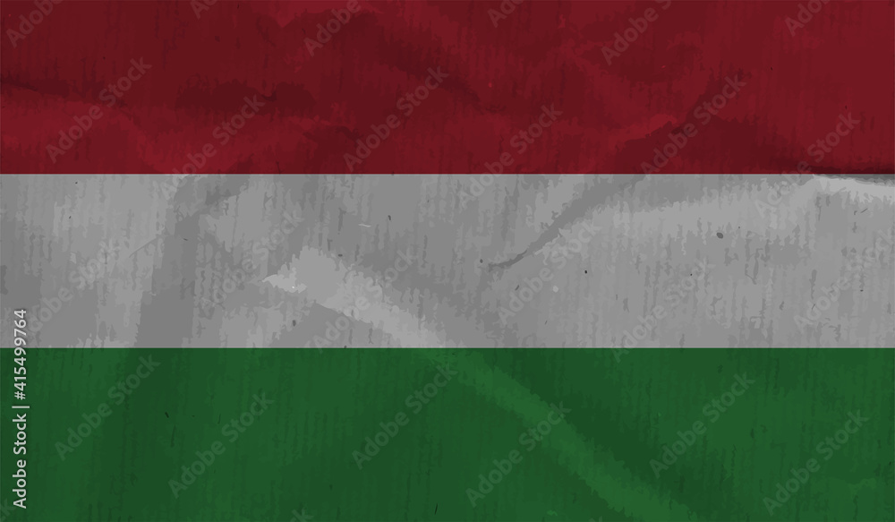 Hungary grunge, old, scratched style flag