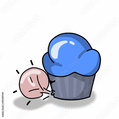 Cute cupcake character gases vector template design illustrator