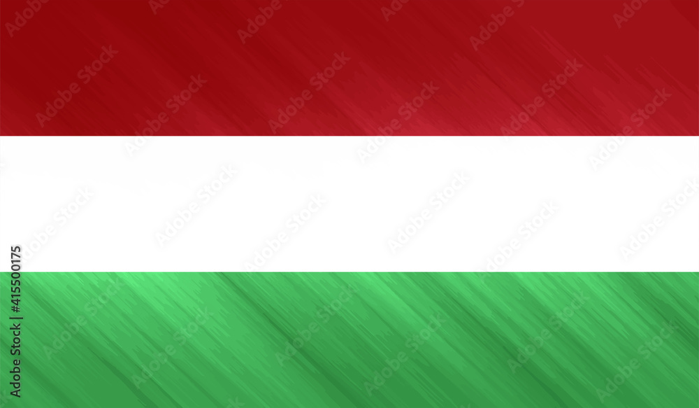 Naklejka premium Hungary grunge, old, scratched style flag
