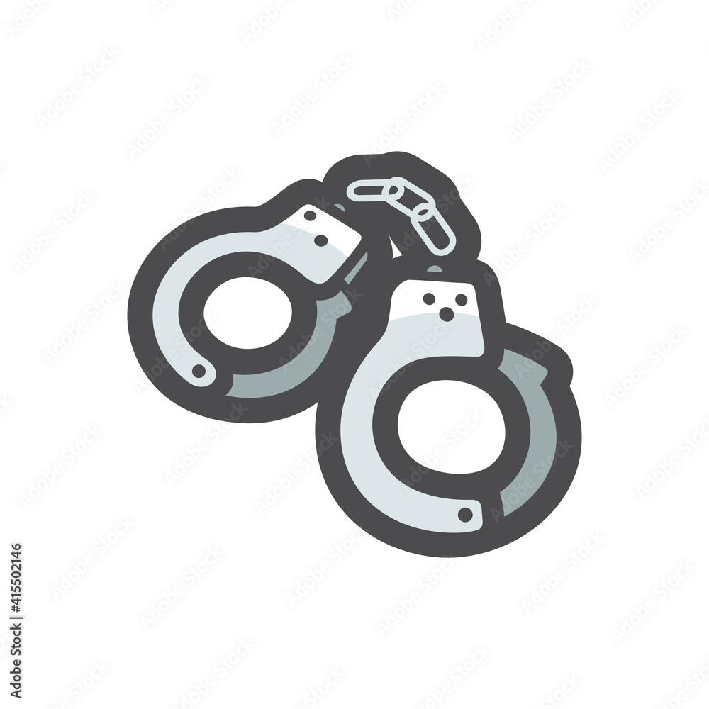 Manacle Police Handcuffs Bracelets Vector icon Cartoon illustration. Manacle Police Handcuffs Bracelets Vector icon Cartoon illustration.