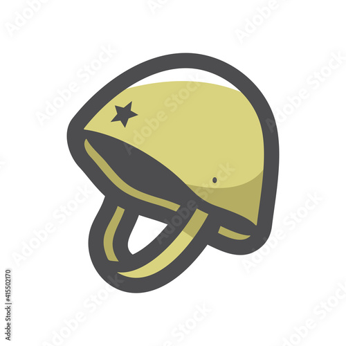 Military Helmet Hard Hat Vector icon Cartoon illustration.