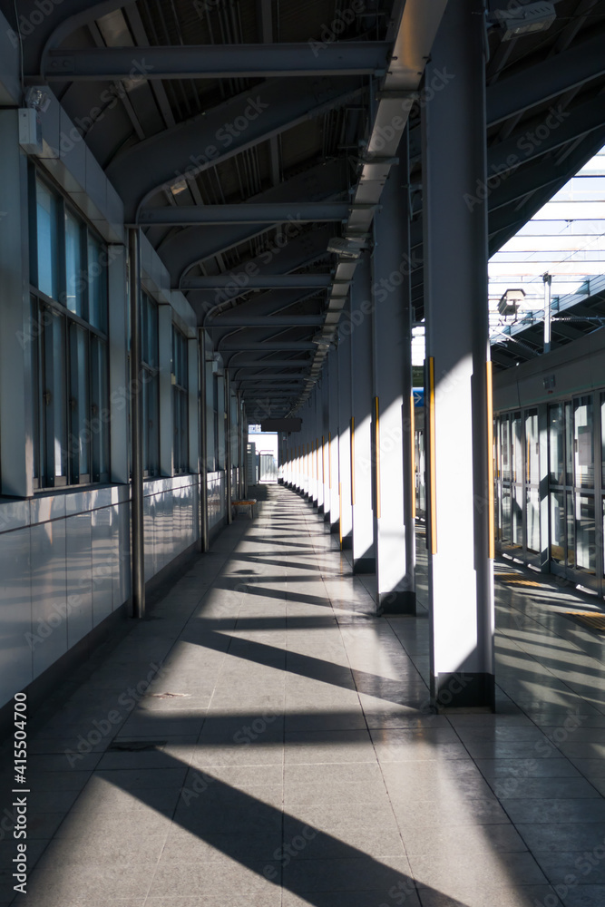 subway station under sunshine. Perspective platform background. subway station under sunshine. Perspective platform background.