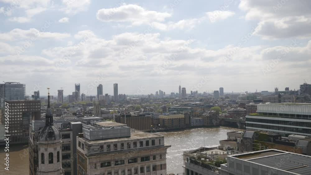 An overlook of Thames River and city. An overlook of Thames River and city.