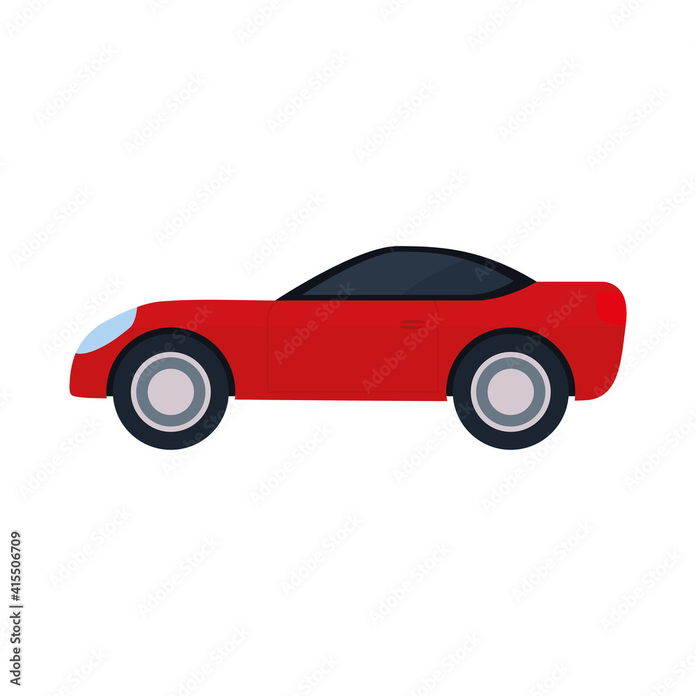 red car in a white background