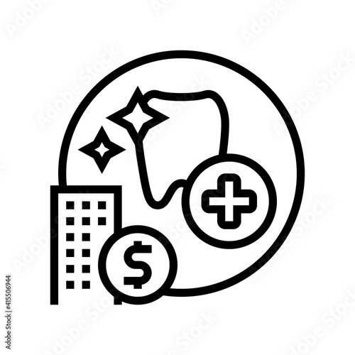 dentist benefits line icon vector. dentist benefits sign. isolated contour symbol black illustration
