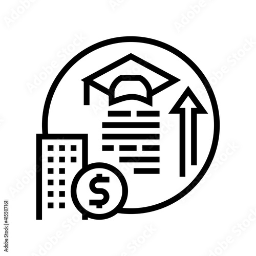 training and courses benefits line icon vector. training and courses benefits sign. isolated contour symbol black illustration