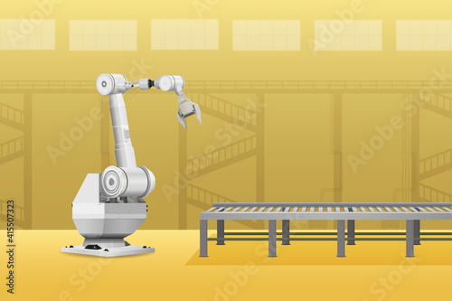 robot arm with conveyor line