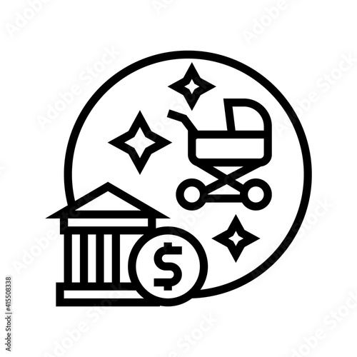 childbirth benefits line icon vector. childbirth benefits sign. isolated contour symbol black illustration