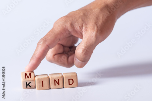hand holding dice with text for illustration of 