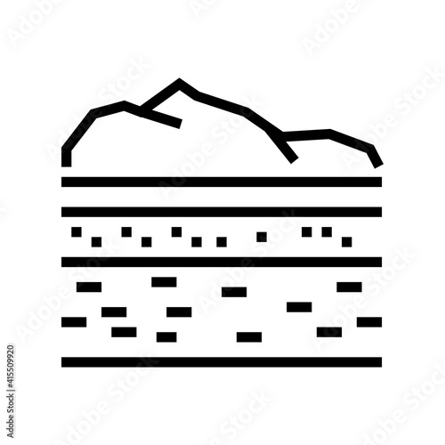 lithosphere ecosystem line icon vector. lithosphere ecosystem sign. isolated contour symbol black illustration