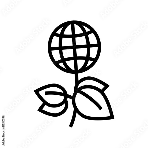 green plants planet ecosystem line icon vector. green plants planet ecosystem sign. isolated contour symbol black illustration
