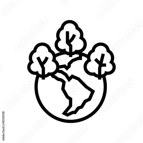 safe forest and ecosystem line icon vector. safe forest and ecosystem sign. isolated contour symbol black illustration