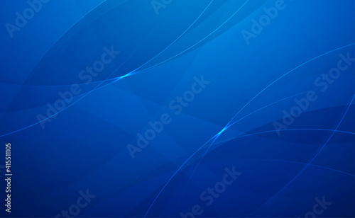 Abstract blue curve and light lines background vector illustration