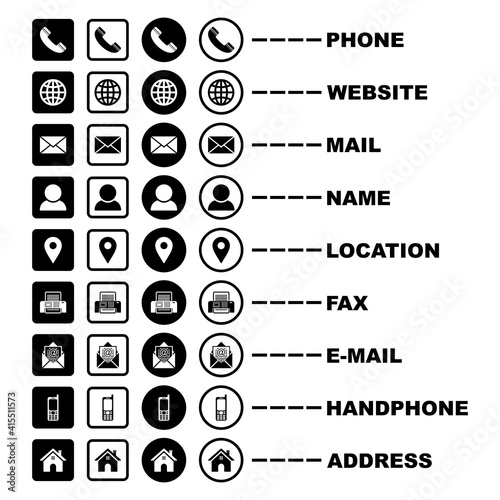 web icon, contact us icon vector symbol for business card name isolated illustrations white background