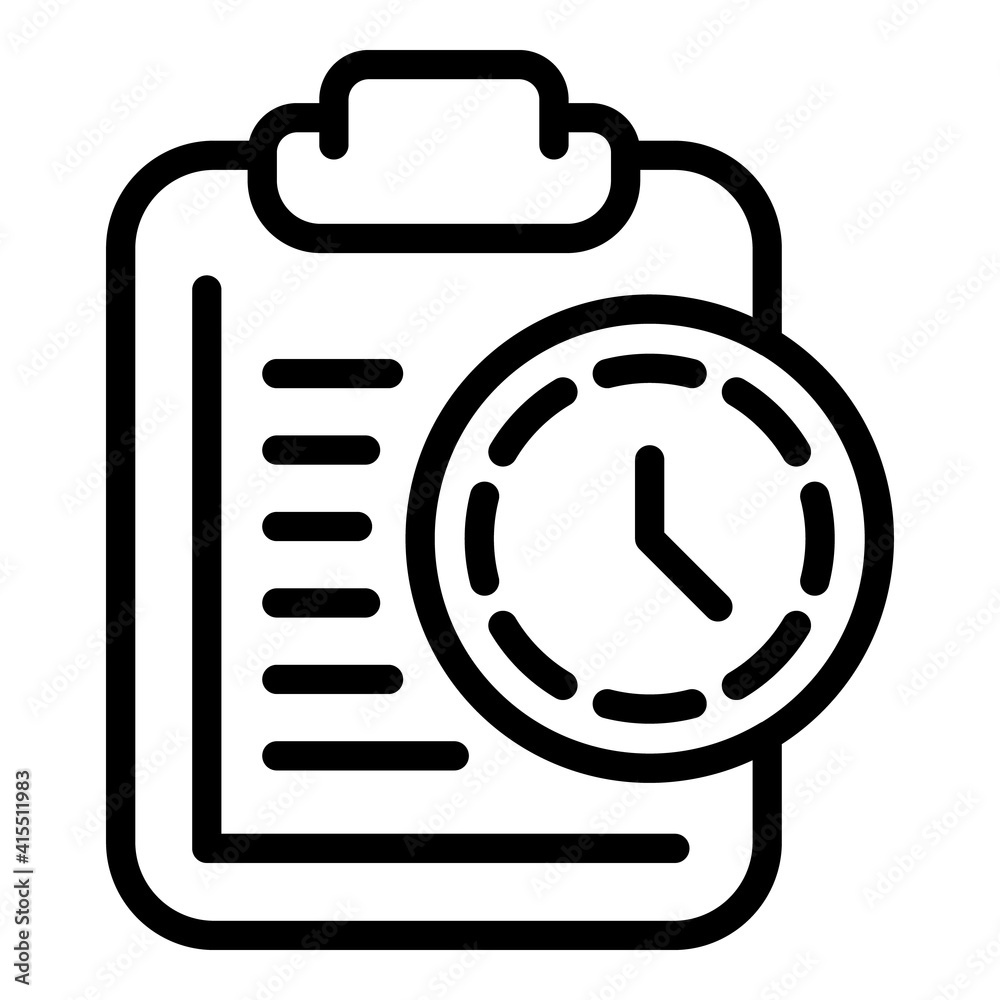 Deadline project icon. Outline deadline project vector icon for web design isolated on white background
