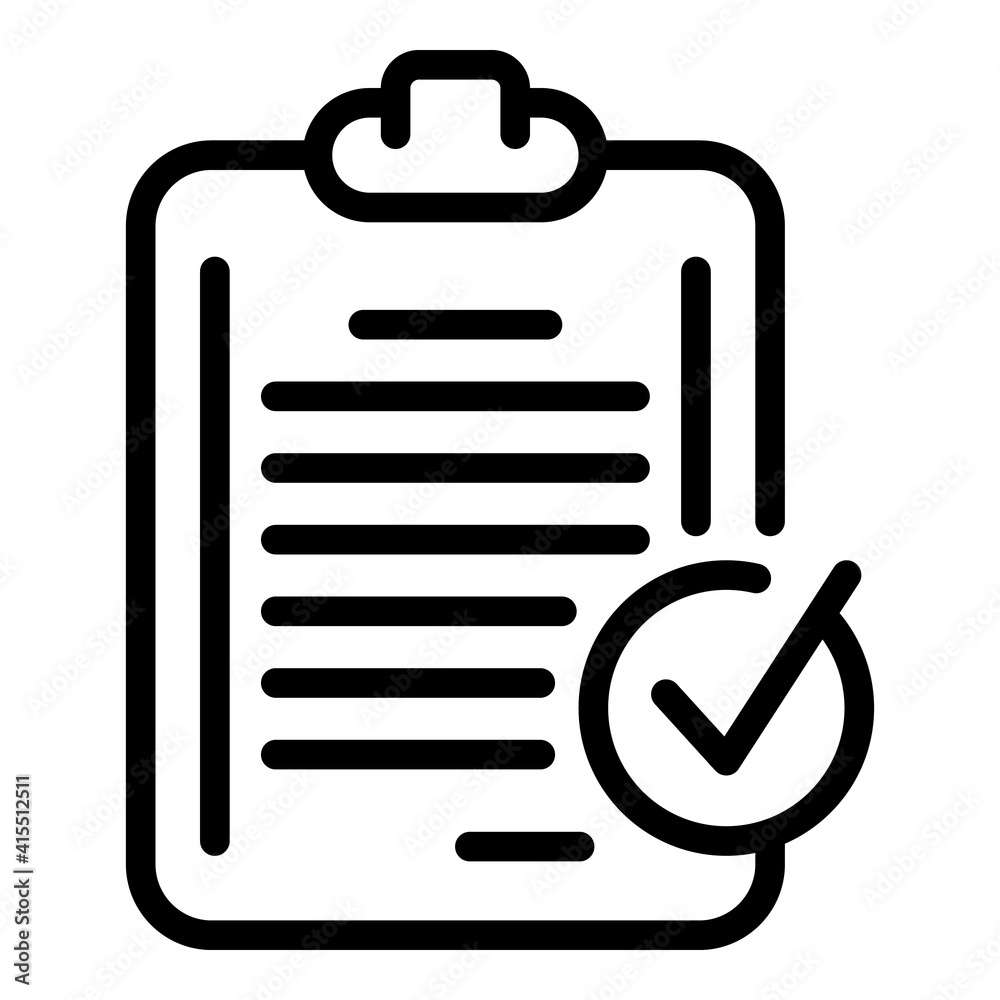 Checklist done icon. Outline checklist done vector icon for web design isolated on white background Checklist done icon. Outline checklist done vector icon for web design isolated on white background