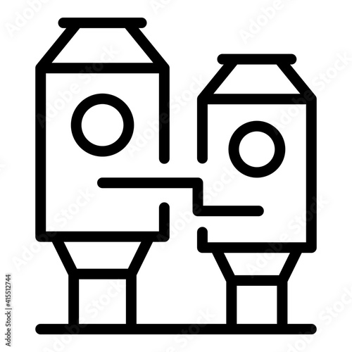 Paper production container icon. Outline paper production container vector icon for web design isolated on white background