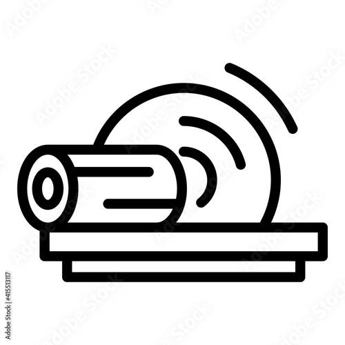 Cutting wood machine icon. Outline cutting wood machine vector icon for web design isolated on white background