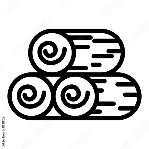 Wood roll stack icon. Outline wood roll stack vector icon for web design isolated on white background