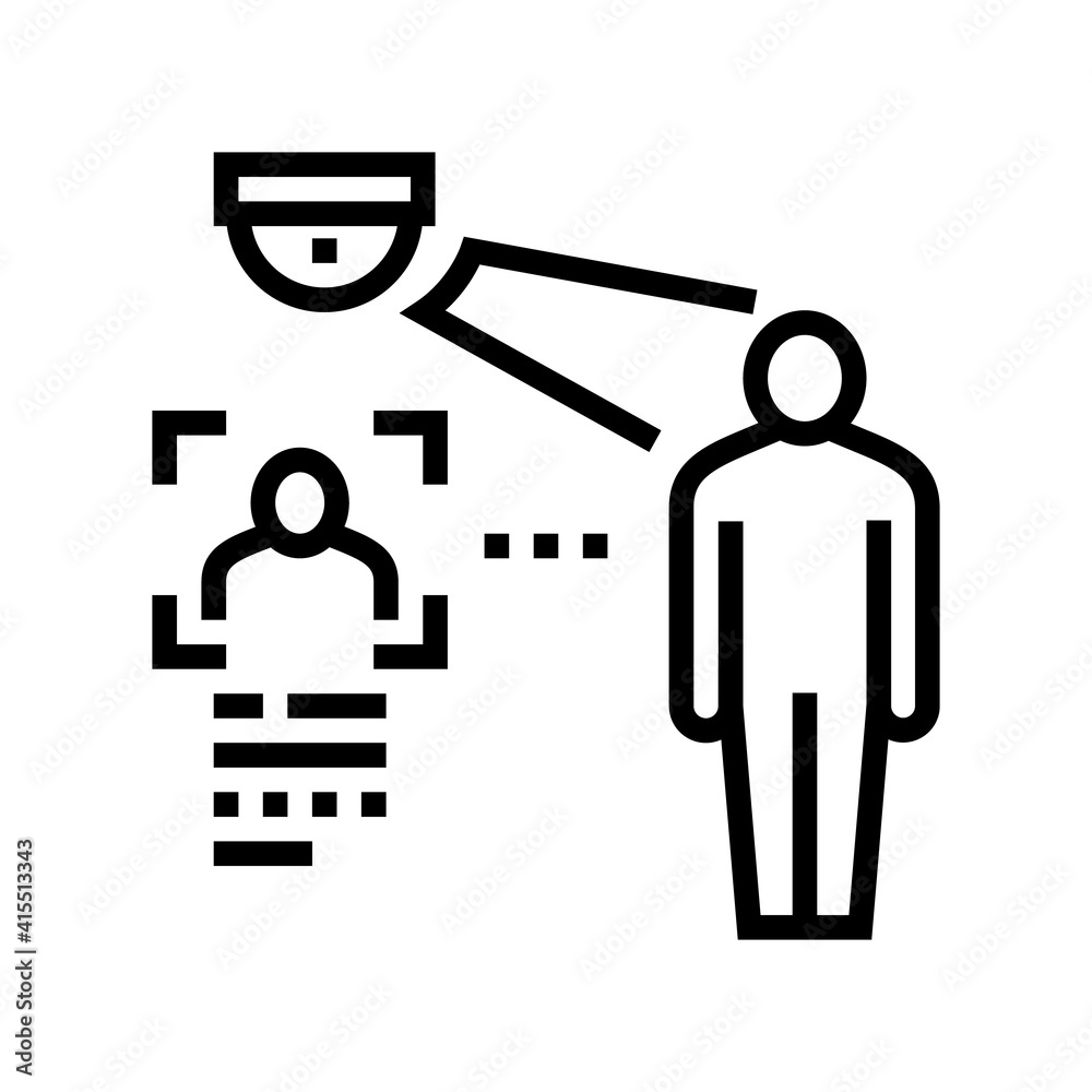 video camera with face id technology line icon vector. video camera with face id technology sign. isolated contour symbol black illustration video camera with face id technology line icon vector. video camera with face id technology sign. isolated contour symbol black illustration