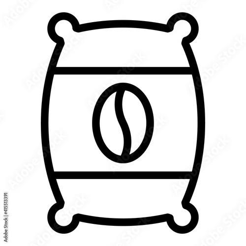 Coffee beans sack icon. Outline coffee beans sack vector icon for web design isolated on white background
