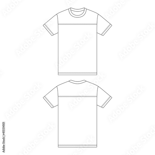 Template football jersey vector illustration flat sketch design outline