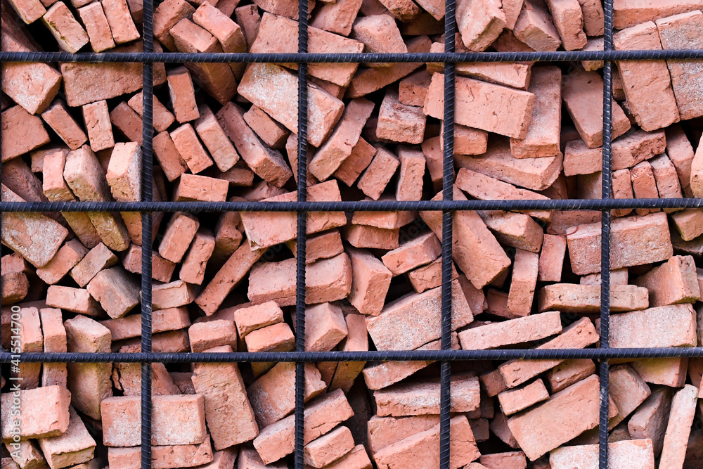 stack of bricks .The walls are made of stone stacked on top of each other. stack of bricks .The walls are made of stone stacked on top of each other.