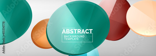 Abstract glossy round shapes vector background. Vector futuristic illustration for covers, banners, flyers and posters and other