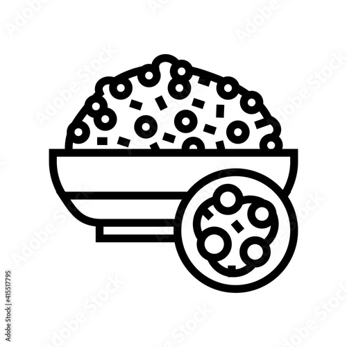 millet groat line icon vector. millet groat sign. isolated contour symbol black illustration