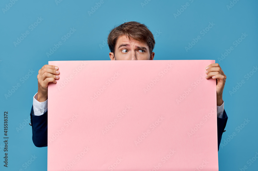 business man in suit pink mockup cropped view isolated background advertising business man in suit pink mockup cropped view isolated background advertising