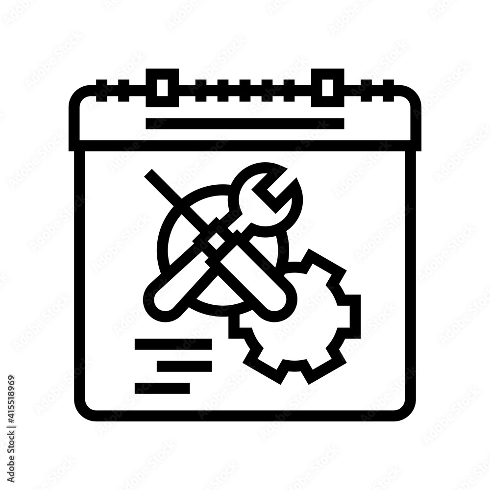 working time optimize line icon vector. working time optimize sign. isolated contour symbol black illustration working time optimize line icon vector. working time optimize sign. isolated contour symbol black illustration