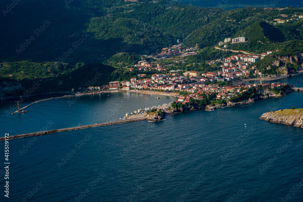 amasra is a holiday resort in Bartın province on the Black Sea coast. aerial view
