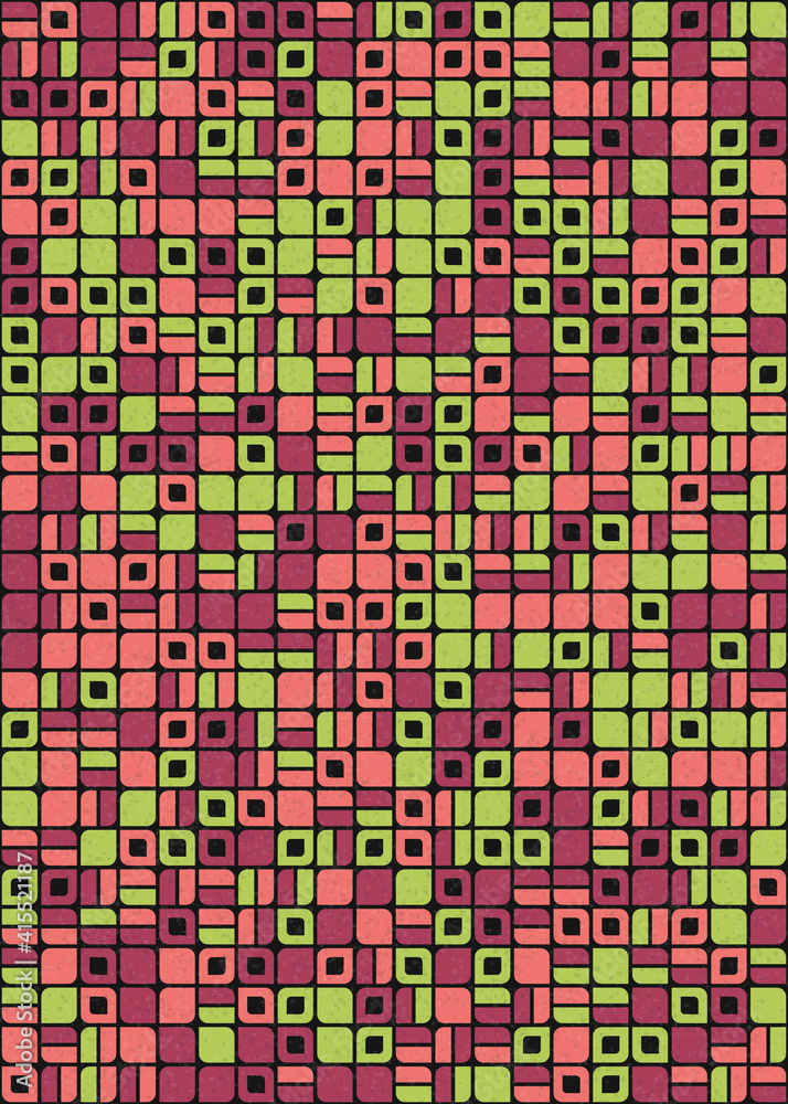 Fototapeta premium Abstract Geometric Pattern generative computational art illustration