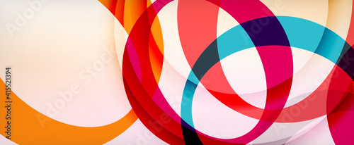 Wallpaper Mural Ring geometric shapes, o letter repetition wallpaper. Abstract background for business or technology presentations, internet posters or web brochure covers Torontodigital.ca