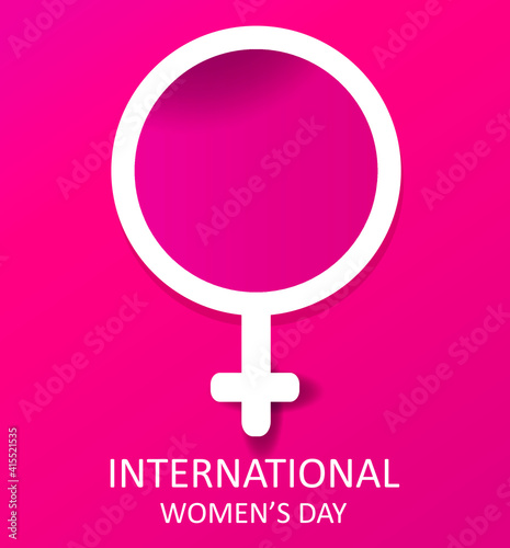 International women's day poster. Woman sign. Origami design template. Happy Mother's Day. Eps10 vector illustration with place for your text.
