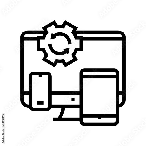 technics optimize line icon vector. technics optimize sign. isolated contour symbol black illustration